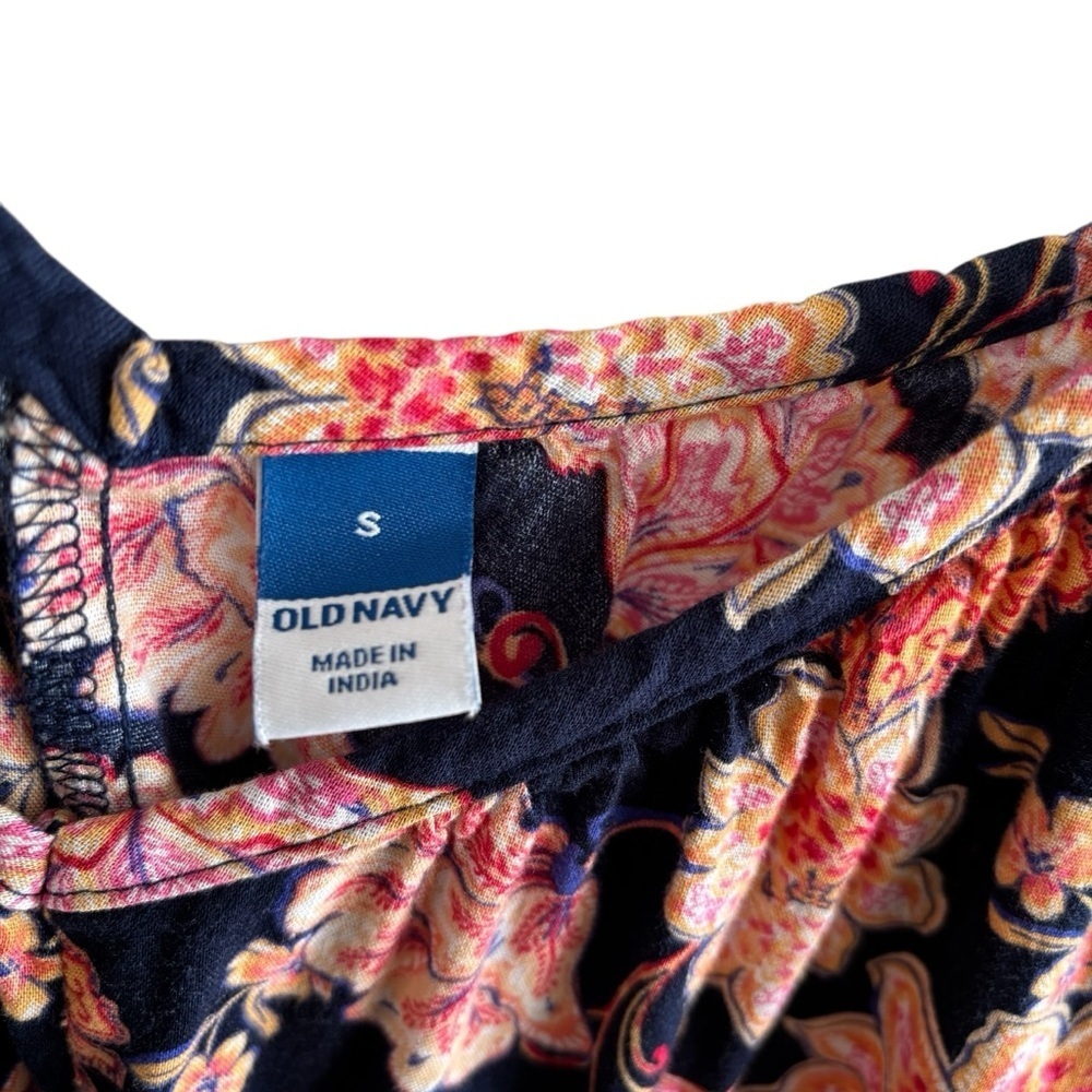 Old-Navy Tie-Shoulder Floral Print All Day Midi Swing Dress Size Small Casual - Picture 4 of 14
